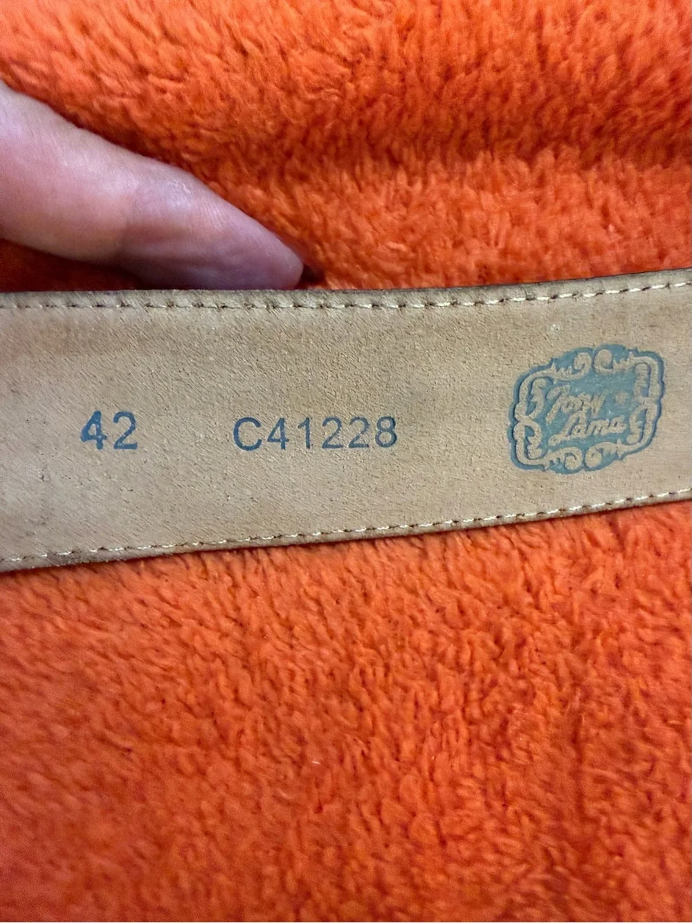 Tony Lama Western Leather Belt Size 42 Tooled Brown Silver Star Buckle EUC